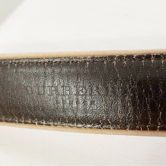 Burberry natural and brown leather silver buckle belt - Picture 10 of 10